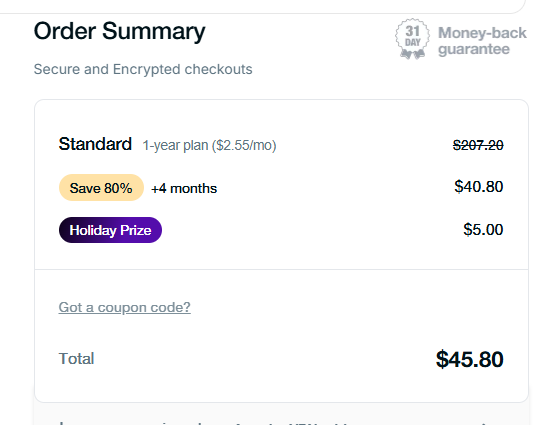 PureVPN 1 Year plan for $45.80