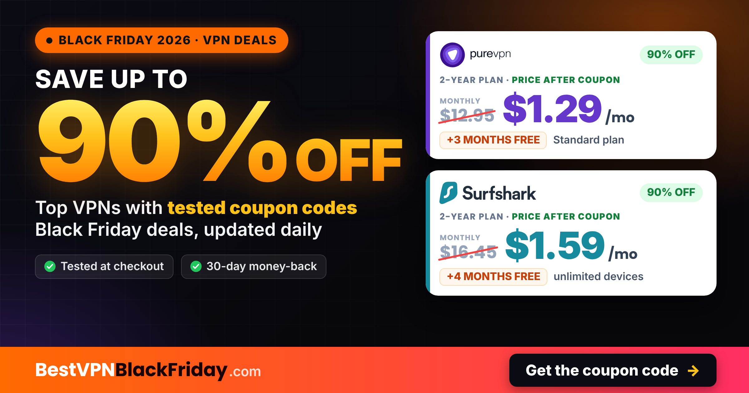 Best VPN Black Friday deals 2026 on Surfshark and PureVPN