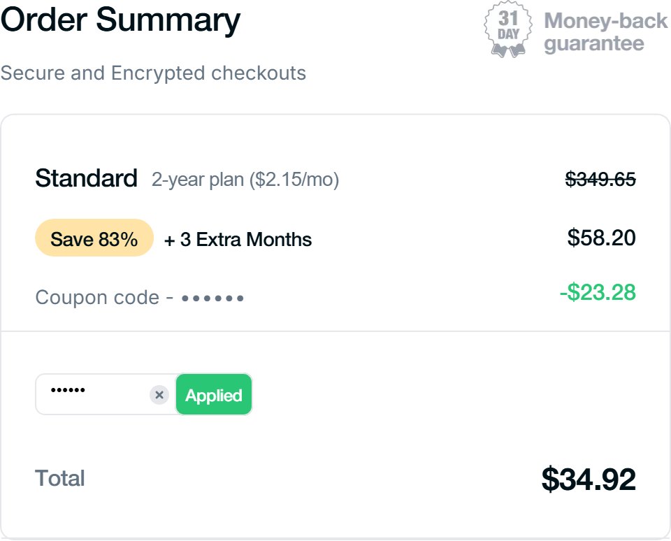 PureVPN coupon code applied: 2-year Standard drops to $34.92, 90% off