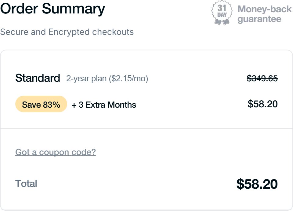 PureVPN Black Friday 2026 2-year Standard price before coupon: $58.20